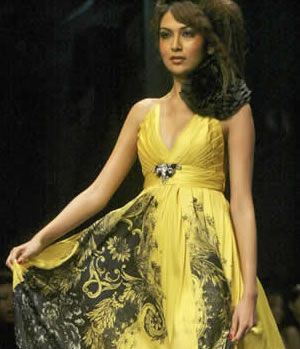 Hot Model in Yellow Frocks