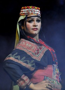 Pakistani model wears traditional dress