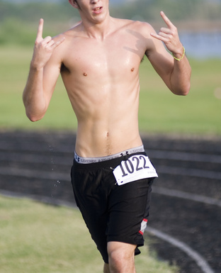 shirtless runner