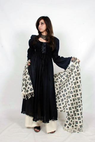 Hot Girl in Maria B. Eid Collection Black Dress
