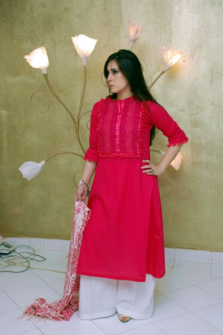 Cute Girl in Maria B. Eid Collection Red Dress