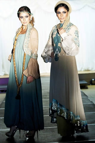 Models in Two Tone Dress