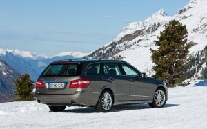 Mercedes-Benz E350 4MATIC Wagon Rear Side View