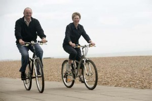 Old Couple Cycling