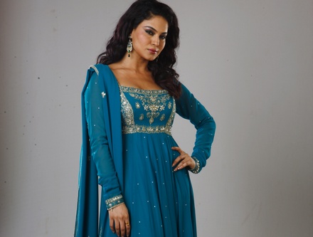 Veena Malik in Formal Blue Dress