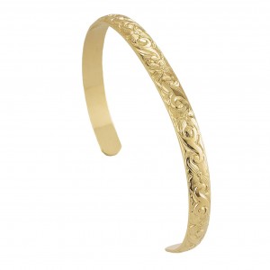 14K Gold-filled Floral Pattern Cuff Bracelet
