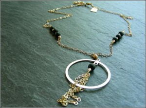 Black Coral 14K Gold Fill Necklace