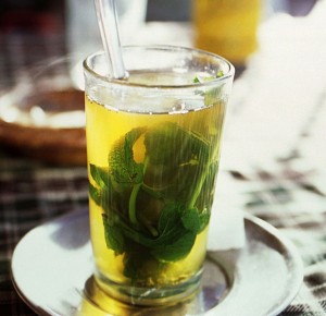 Glass of Green Tea With Mint