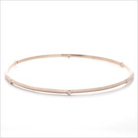 Rose Gold Bevel Diamond Bangle