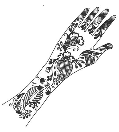 Henna Designs on Paper for Pakistani community