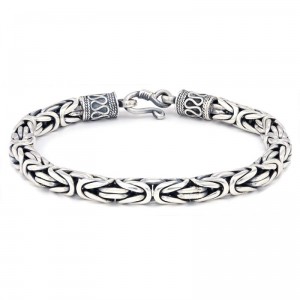 Large Byzantine Sterling Silver Bracelet