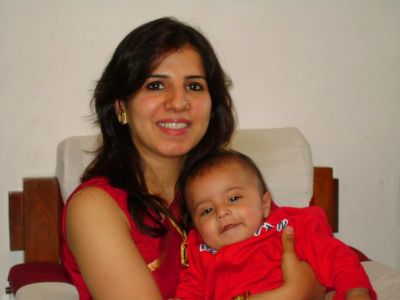 Pakistani mother and his baby