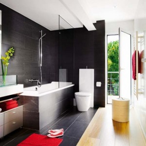 Stylish black bathroom decoration ideas