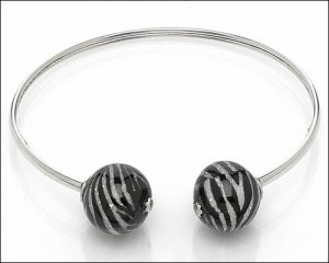 Zebra Murano Glass Bangle
