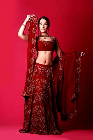 Beautiful Model Presenting Mahid Khawer Collection