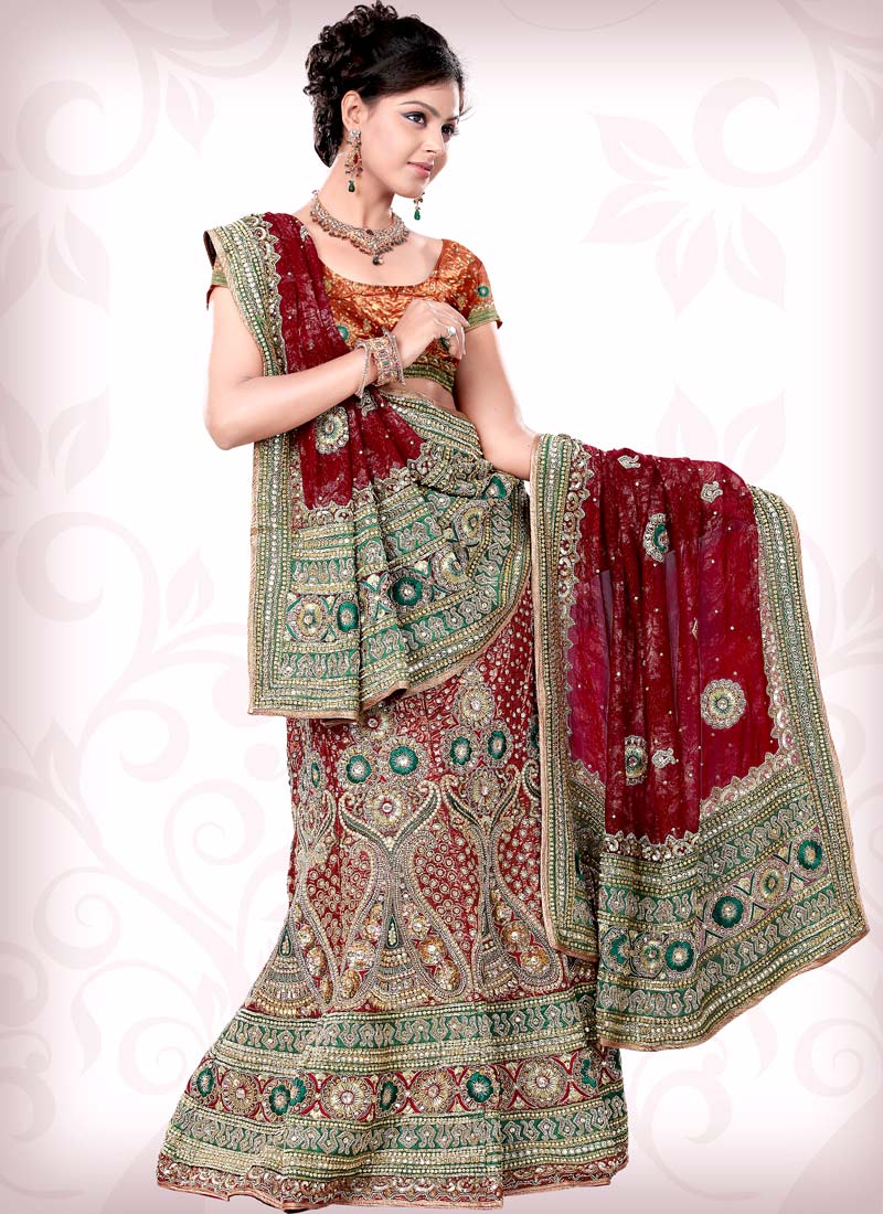 maroon bridal wear