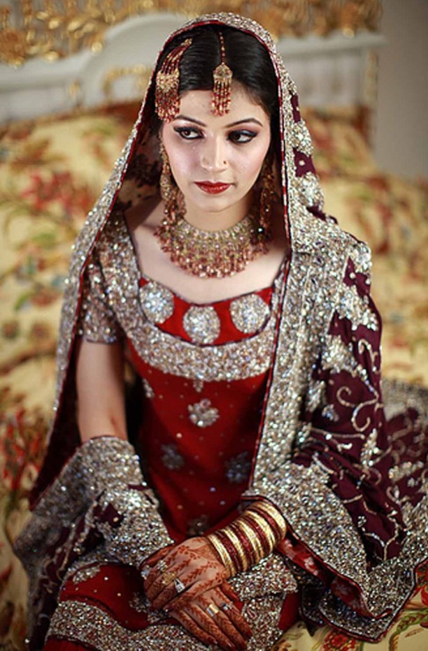 Maroon Pakistani Bridal Dresses 2012 pakistani wedding dresses 2011