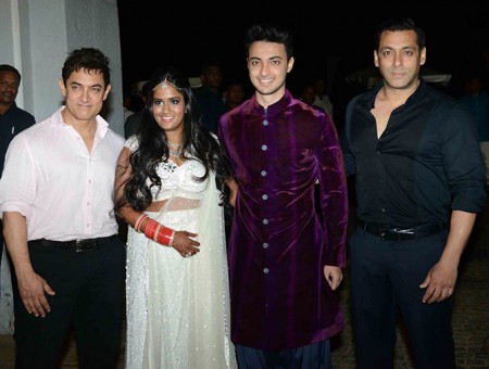 Arpita Khan, Aayush Sharma with Aamir & Salman Khan in Pictures