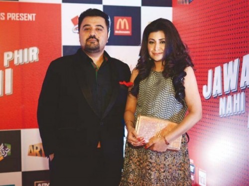Ahmed Ali Butt and Ayesha at Jawani Phir Nahi Ani Promotion