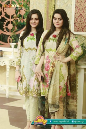 Aiman and Minal Khan With Their Mother in Morning Show Satrungi Aiman and Minal Khan With Their Mother in Morning Show Satrungi