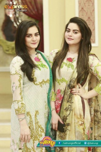 Aiman and Minal Khan With Their Mother in Morning Show Satrungi Aiman and Minal Khan With Their Mother in Morning Show Satrungi