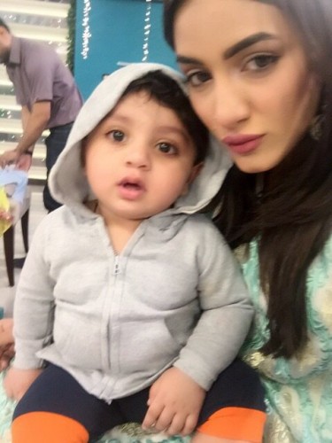 Mathira and her cute baby boy. Mathira and her cute baby boy.