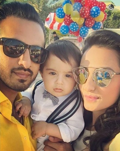 Momal Sheikh clicks with her baby boy and husband. Momal Sheikh clicks with her baby boy and husband.